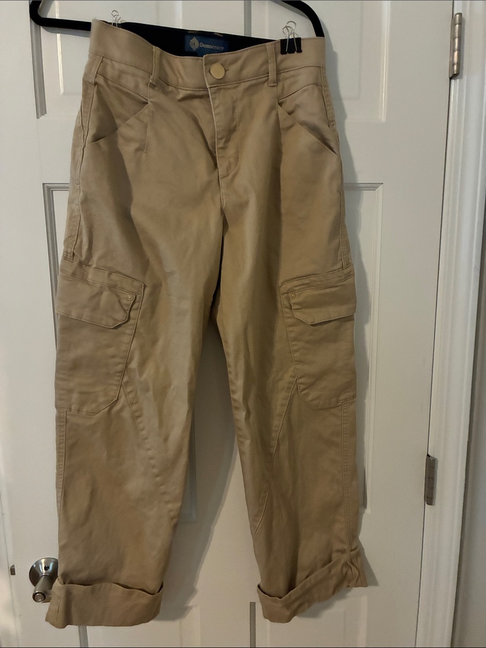 Democracy Khaki Cropped Cargo Pants - Beige (stitch fix)